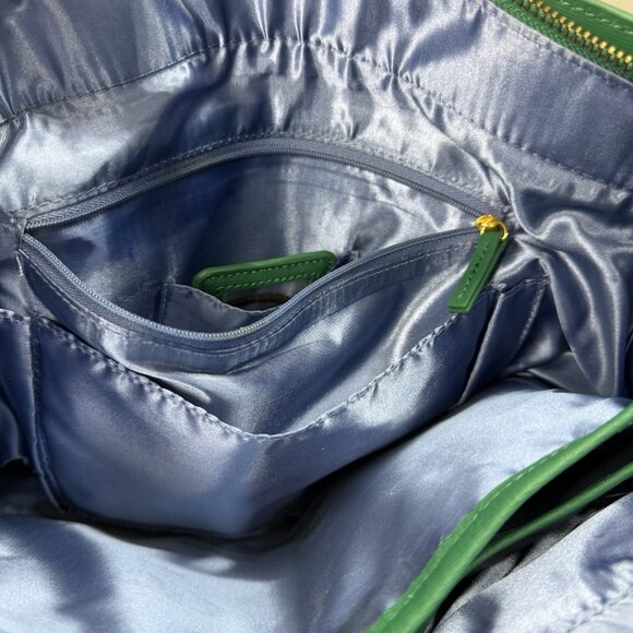 Joy & Iman Kelly Green Leather‎ Tote Bag Structured Satchel Purse Business Chic - Picture 12 of 16